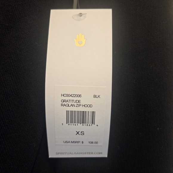 Spiritual Gangster "Gratitude" Raglan Zip- Up Hoodie - Picture 2 of 10